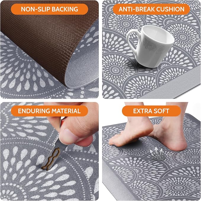 Mattitude 4/5 Inch Kitchen Mat, 17.3x28in Heavy Duty Ergonomic Comfort Foam - Image 4