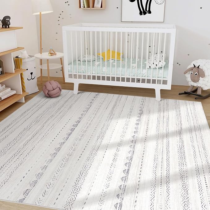 Nakagishi 8x12 Area Rugs Living Room: Washable Boho Large Neutral Soft - Image 7