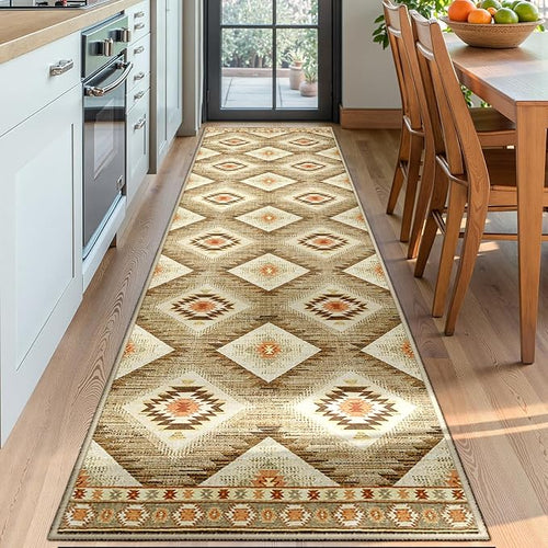 Area Rug 2x6 Rug Machine Washable Non-Slip Low Pile Print Pattern Western Rug - Image 2