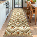 Area Rug 2x8 Rug Machine Washable Non-Slip Low Pile Print Pattern Western Rug by BESTSWEETIE