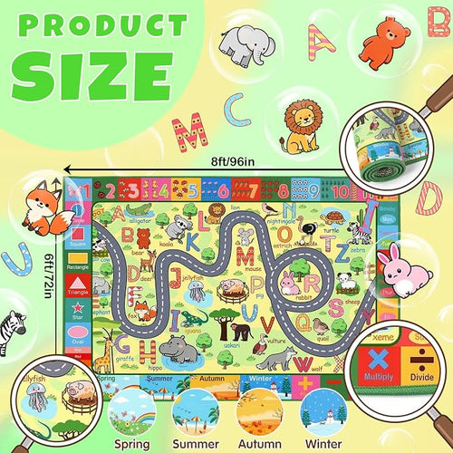 Alphabet ABC Rugs for Playroom Classroom 6x8 Feet, Educational Kids Area Rug - Image 2