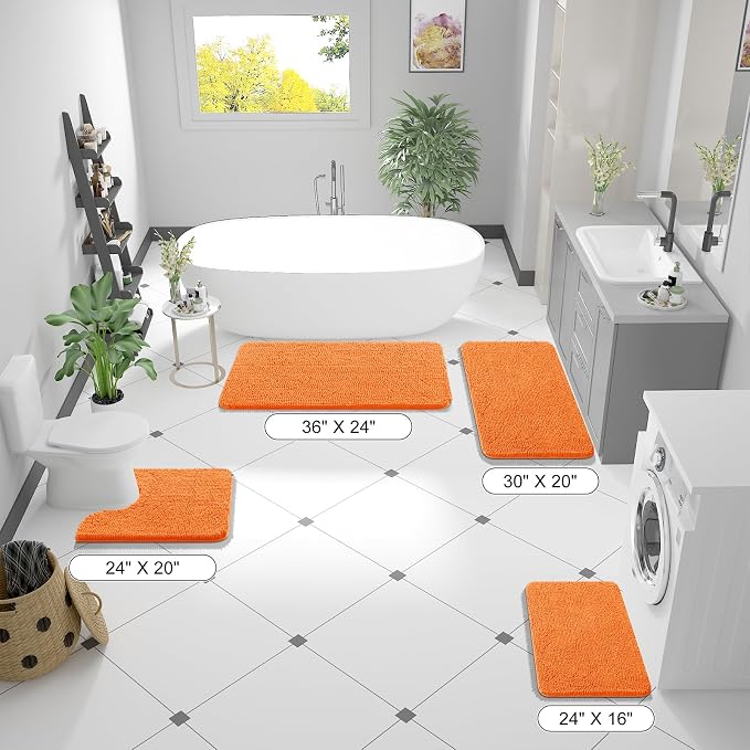 OLANLY Large Bathroom Rugs 40x24, Extra Soft Absorbent Chenille Bath Rugs - Image 2