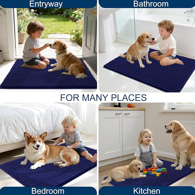 OLANLY Dog Door Mat for Muddy Paws 59x24, Ultra Absorbent Chenille Mud Doormat - Image 8
