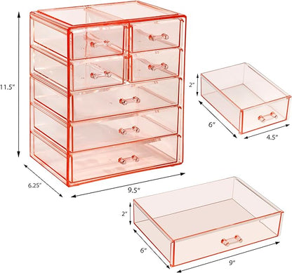 Sorbus Acrylic Makeup Organizer Set, 7-Drawer Vanity & Countertop Cosmetic - Image 3