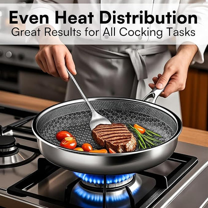 Non Stick Frying Pans with lid, 8 inch Hybrid Frying Pans Nonstick, non stick - Image 5