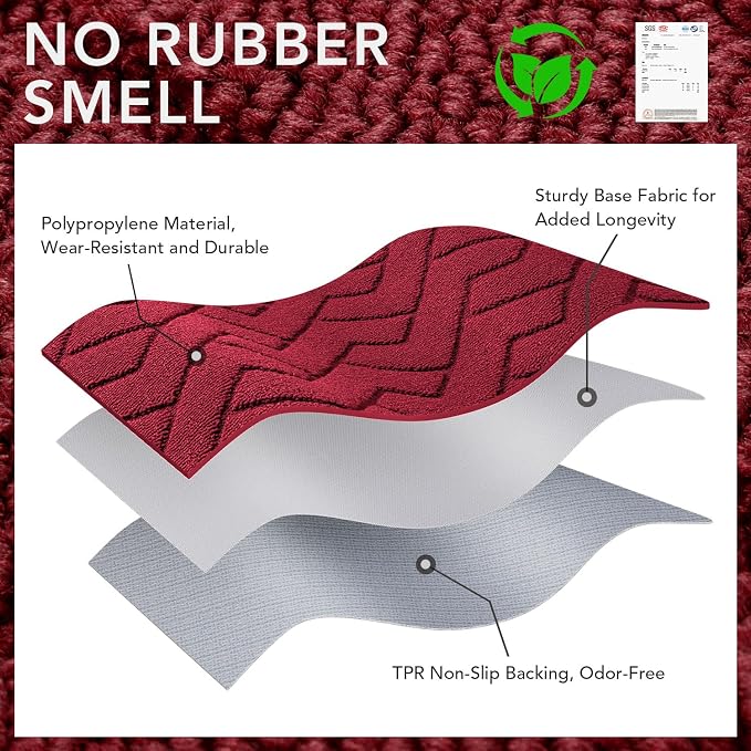 hicorfe Indoor Door Mat, Non Slip Door Mats, Absorbent Resist Dirt Entrance - Image 7