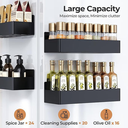 Mystozer Magnetic Spice Rack for Refrigerator, Kitchen Organizer and Storage - Image 3