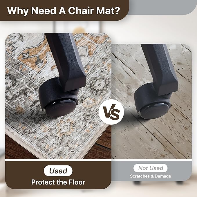 48"x60" Office Chair Mat for Hardwood Tile Floor, Under Desk Carpet Protector - Image 4