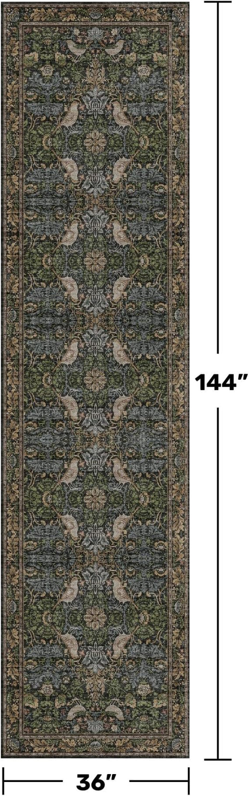 12ft Extra Long Vintage Runner Rugs - Image 2
