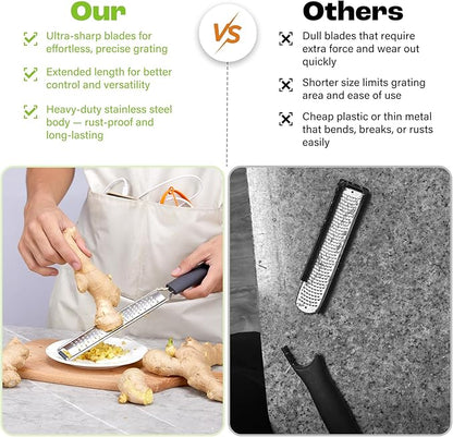 Zester Grater with Protective Cover – Fine Stainless Steel Lemon Zester cheese - Image 5