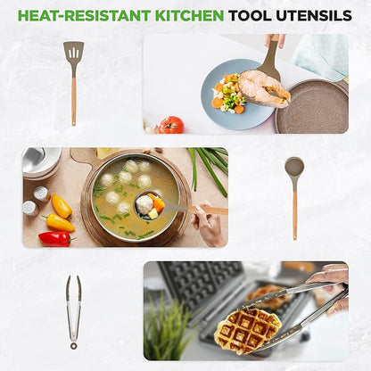 Nutrichef 22-Piece Marble Non-Stick Cookware and Bakeware Set - Image 5