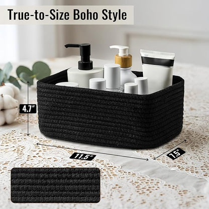 8 Pack Small Storage Baskets for Organizing, Woven Rope Bins for Bathroom - Image 2