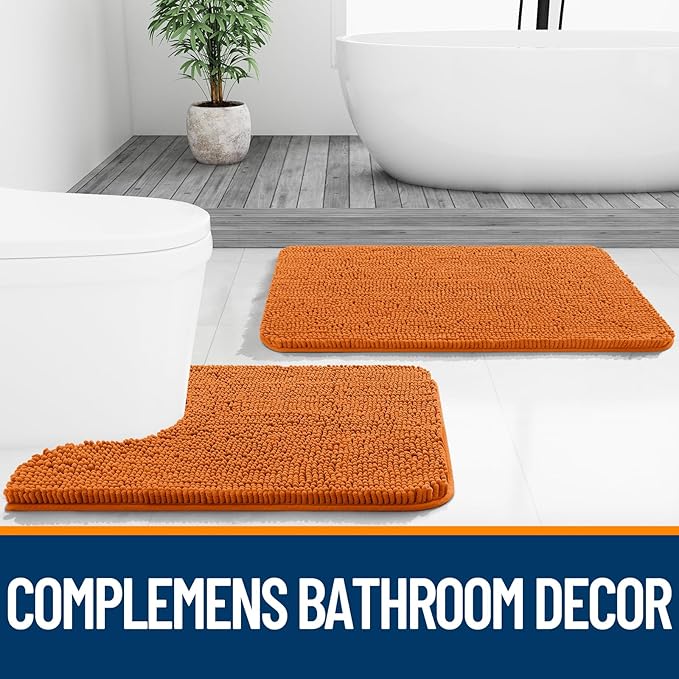OLANLY Bathroom Rugs 36x24, Extra Soft Absorbent Chenille Bath Rugs, Rubber - Image 7