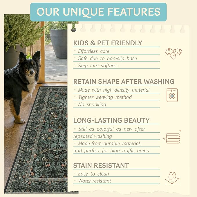 Washable Rugs for Living Room Dining Room 6x9 Stain Resistant - Image 6