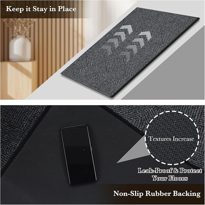 Indoor Door Mat 24"x36", Low-Profile Welcome Front Door Mat Indoor Entrance - Image 5