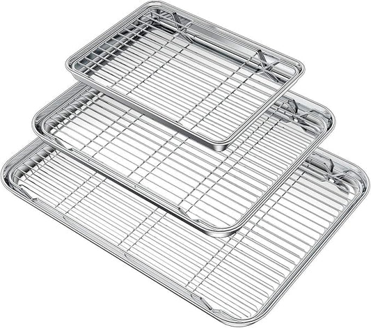 Wildone Baking Sheet with Rack Set, Stainless Steel Baking Pan Cookie Sheet by Wildone