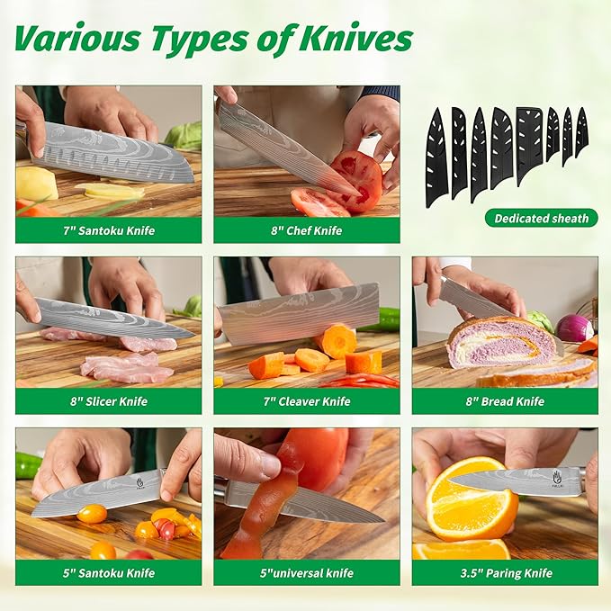 FULLHI 15pcs Japanese Knife Set - Image 4