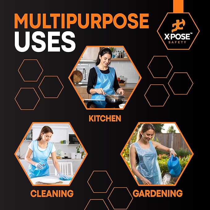 Xpose Safety 3000 Blue Plastic Disposable Aprons - Image 2