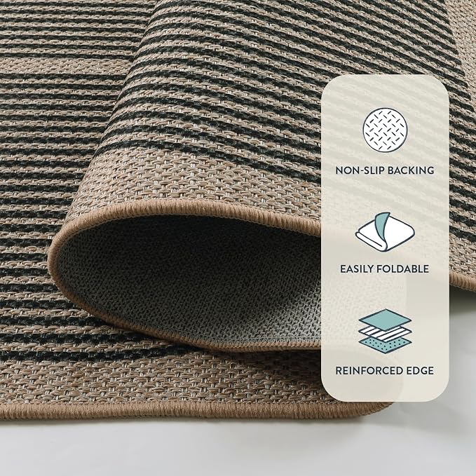 Lahome Modern Rainbow Easy Jute Outdoor Runner Rug, 2x6 Runners - Image 4