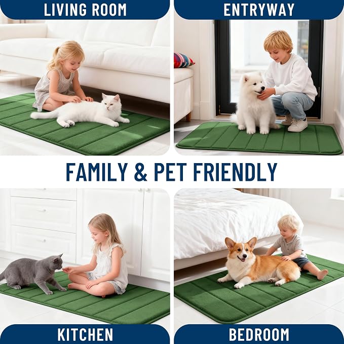 OLANLY Memory Foam Bath Mat 35x16, Super Soft Absorbent Bathroom Rugs, Quick Dry - Image 9