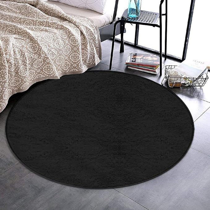 Machine Washable Modern Round Area Rug, Room Sofa Yoga Soft Round Carpet - Image 2