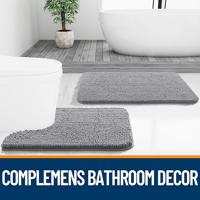 OLANLY Large Bathroom Rugs 70x46, Extra Soft Absorbent Chenille Bath Rugs - Image 7