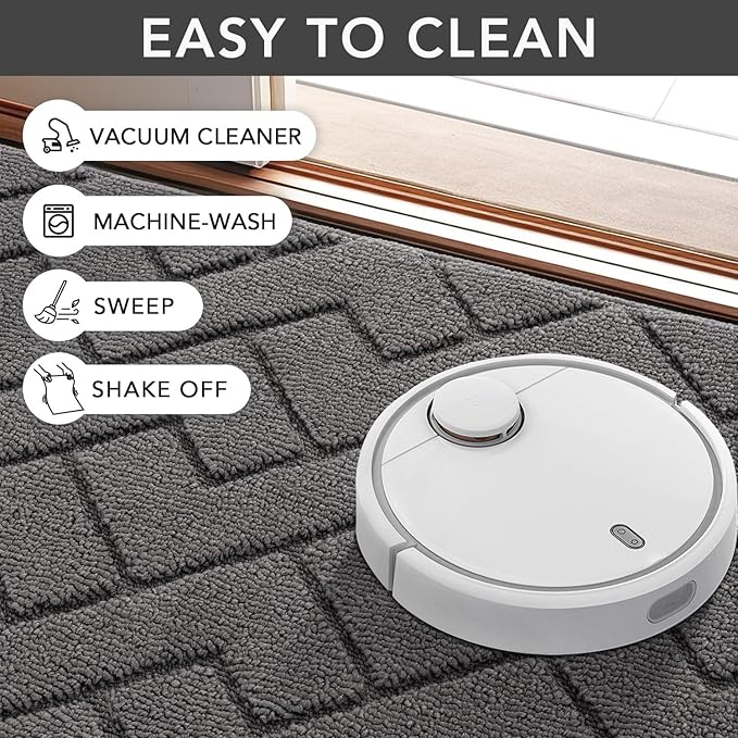 hicorfe Dirt Trapper Indoor Doormat, Non Slip Backing Washable Door Mats - Image 6