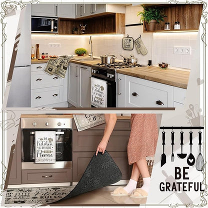 Fourluoo 10 Pcs Attractive Style Kitchen Dish Towels Rugs Oven Mitts and Pot - Image 5