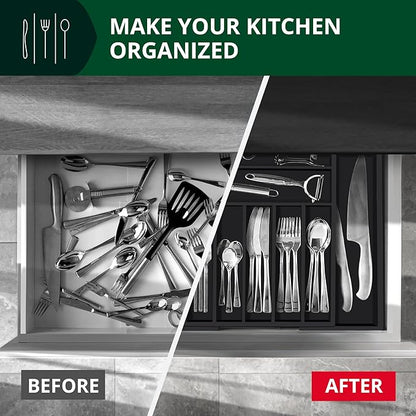 ROYAL CRAFT WOOD Luxury Bamboo Kitchen Drawer Organizer - Image 5