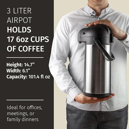 Coffee Carafe Airpot & Cleaning Brush - 101oz / 3L Airpot 12 Hours Hot Water - Image 4