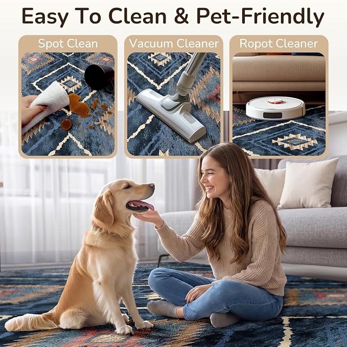 BESTSWEETIE Area Rug 5x7 Rug Machine Washable Non-Slip Low Pile Print Pattern - Image 6