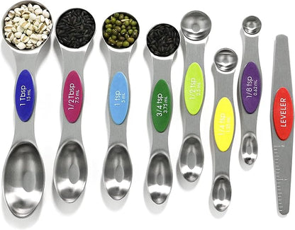 Magnetic Measuring Spoons Set Stainless Steel by BIDFUL