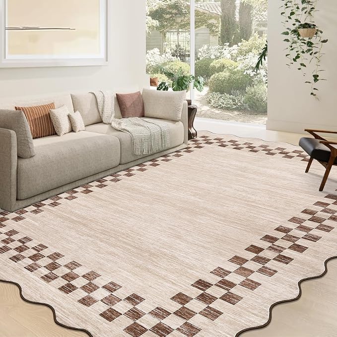 GarveeHome Washable Rug 5x7 for Living Room Large Bedroom Scalloped Rug Non - Image 8