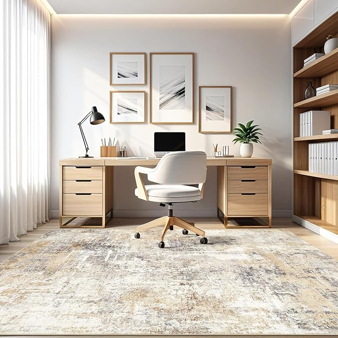 6x8 Area Rug Living Room: Large Washable Abstract Modern Soft Rugs Stain - Image 8