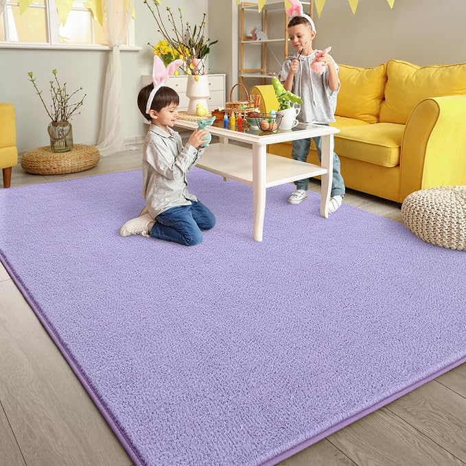Pettop 4x6 ft Purple Area Rugs for Bedroom Living Room, Washable Memory Foam - Image 5