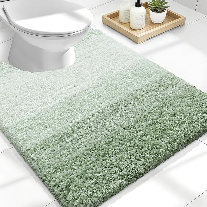 OLANLY Luxury Toilet Rugs U-Shaped 24x20, Extra Soft and Absorbent Microfiber by OLANLY