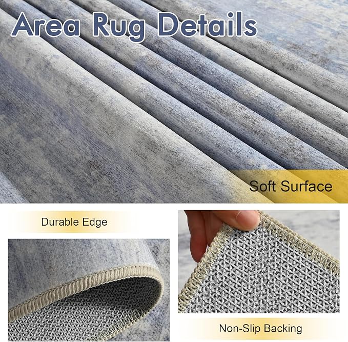 8x10 Ft Large Area Rugs for Living Room, Soft Non-Slip Washable Rugs Modern - Image 6