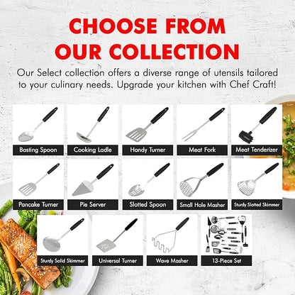 Chef Craft Select Meat Tenderizer, 9.5 inch, Stainless Steel/Black - Image 7