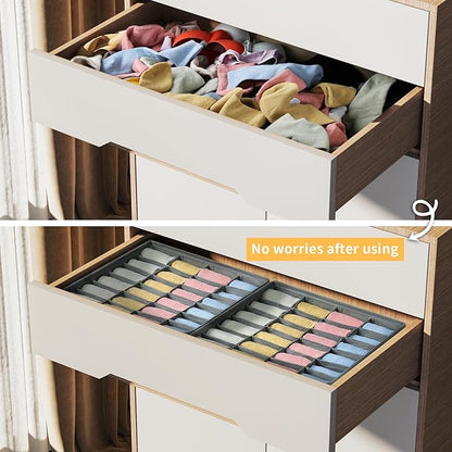 Joyoldelf Sock Drawer Organizer Divider Underwear Organizer 24-cell Fabric - Image 3