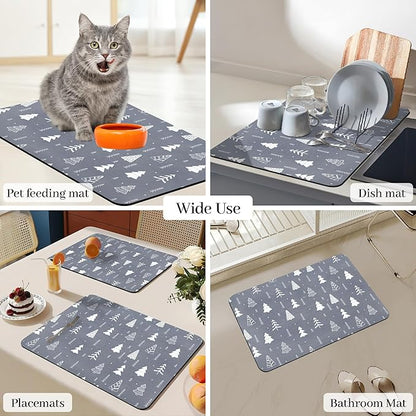 Bloss Christmas Dish Drying Mat, Fit Under Coffee Maker Machine/Kitchen Counter - Image 7