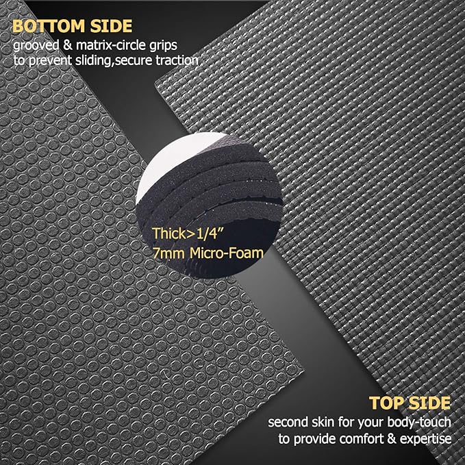 GXMMAT Large Yoga Mat 12'x6'/10'x6'/6'x8', Extra Thick Workout Mats - Image 3