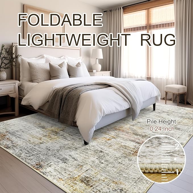 Soalmost 6x9 Area Rug for Living Room Washable 6x9 Non-Slip Modern Abstract - Image 6