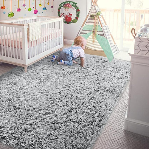 Andecor Soft Fluffy Bedroom Rugs, 4 x 6 Feet Indoor Shaggy Plush Area Rug - Image 2