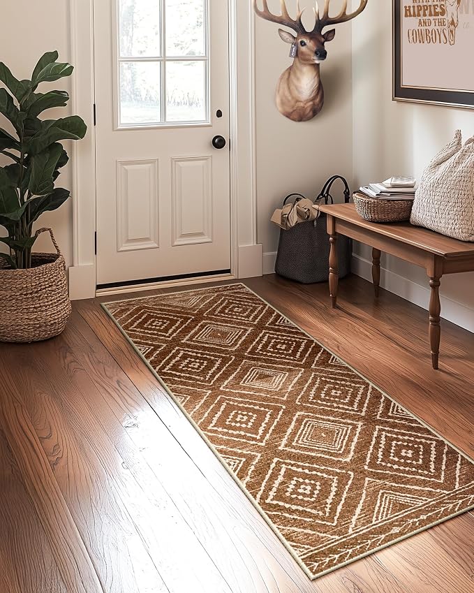 BESTSWEETIE Area Rug 2x10 Rug Machine Washable Non-Slip Low Pile Print Pattern - Image 7