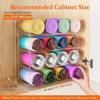 Lifewit Stackable Bottle Storage Organizer, Large Slot Water Bottle Tumbler - Image 3