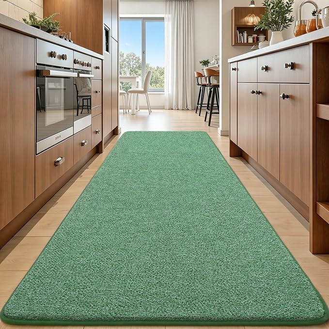 Keeko Soft Hallway Runner Rug, 2x6 Green Entryway Runner Rugs - Image 5