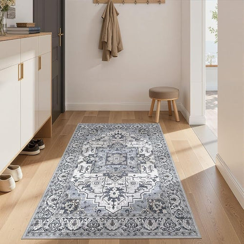 3x5 Area Rugs Living Room: Washable Vintage Rug Large Non-Slip Stain Resistant - Image 2