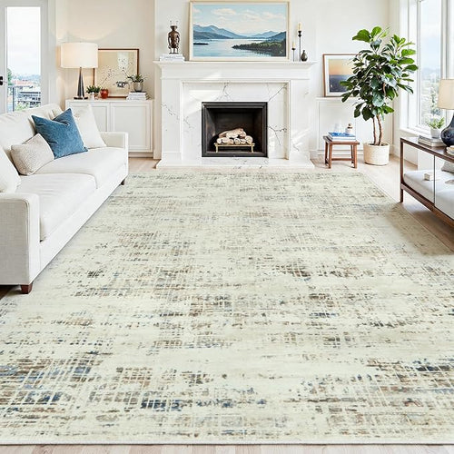 9x12 Area Rugs for Living Room Washable Rug: Anti-Skid Abstract Modern Living by Crority