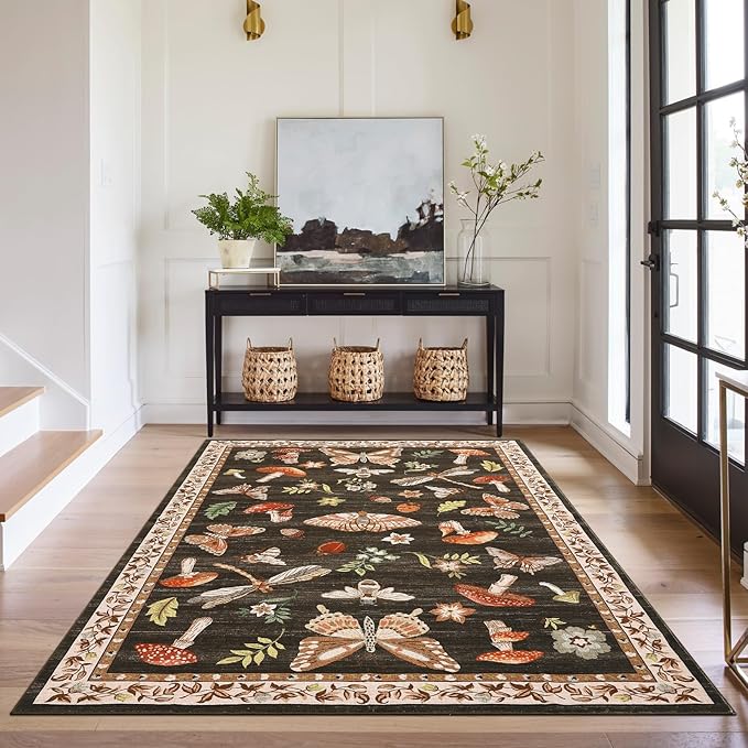 Mushroom 3x5 Area Rug Washable Non-Slip Small Indoor Rugs - Image 3