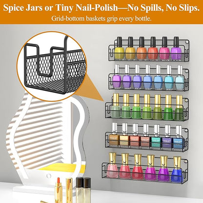Wall Mounted Spice Rack Organizer, Pantry Door Organizer & Hanging Storage - Image 3